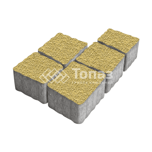 Тротуарная плитка Антик, желтая с гранитной крошкой, 4 см