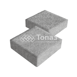 Тротуарная плитка Квадрат 200х200х40, серо-белая на камне