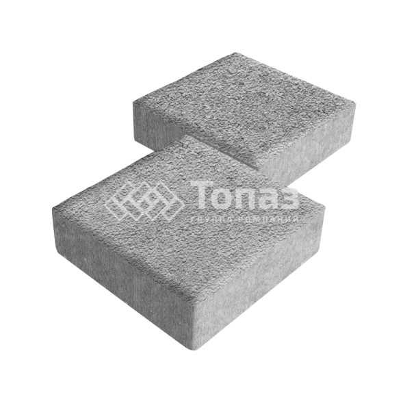 Тротуарная плитка Квадрат 200х200х40, серо-белая на камне