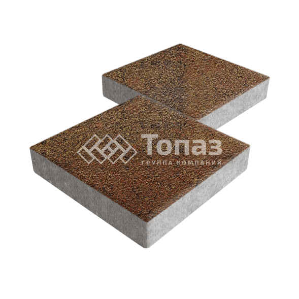 Тротуарная плитка Квадрат 500х500х70, джафар оранжевый на камне