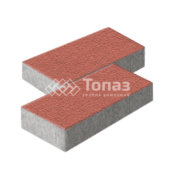 Тротуарная плитка 600х300х60, красная на камне