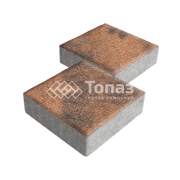 Тротуарная плитка Квадрат 200х200х40, сомон на камне