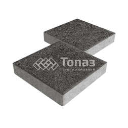 Тротуарная плитка Квадрат 500х500х70, джафар черный на камне