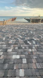 Тротуарная плитка Старый город, агат оранжевый на камне, 4 см