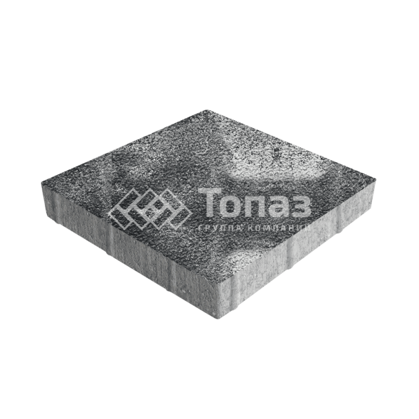 Тротуарная плитка Квадрат 500х500х70, черно-белая на камне 