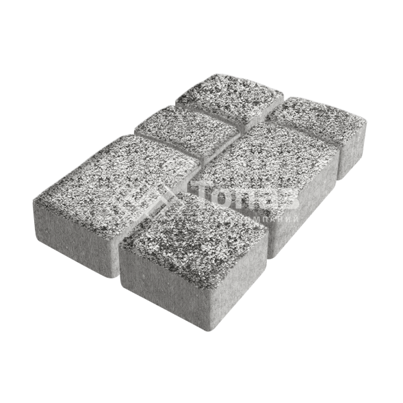 Тротуарная плитка Старый город, аляска белая на камне, 4 см