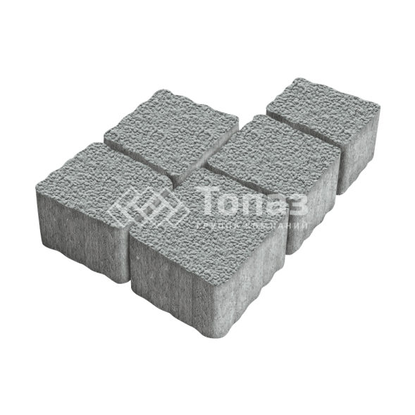 Тротуарная плитка Антик, серая с гранитной крошкой, 4 см