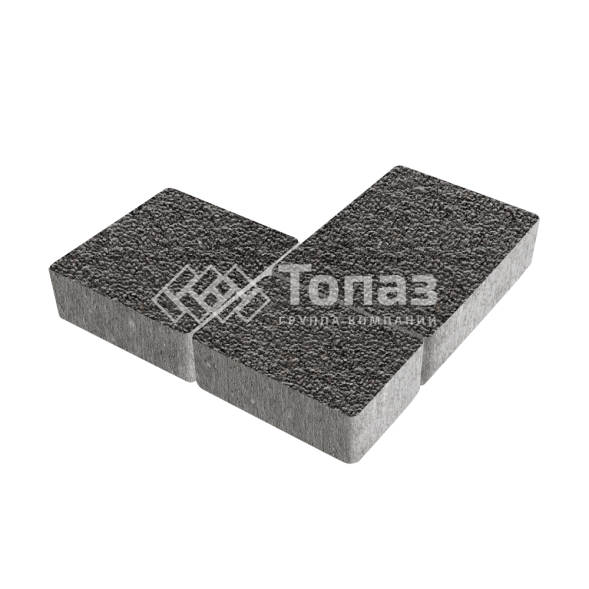 Тротуарная плитка Новый город, черная с мраморной крошкой, 4 см