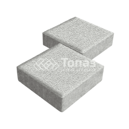 Тротуарная плитка Квадрат 200х200х60, белая на камне