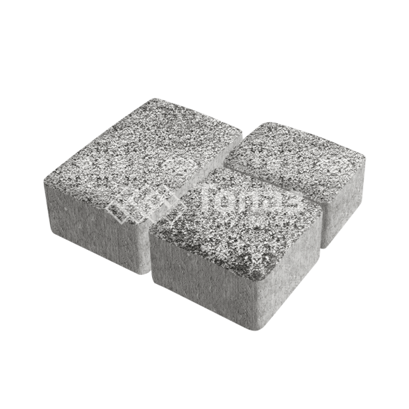 Тротуарная плитка Старый город, аляска белая на камне, 6 см