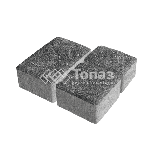 Тротуарная плитка Старый город, аляска черная на камне, 4 см