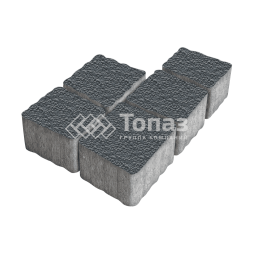 Тротуарная плитка Антик, черная с гранитной крошкой, 4 см