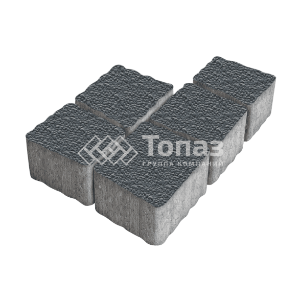 Тротуарная плитка Антик, черная с гранитной крошкой, 4 см