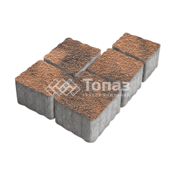 Тротуарная плитка Антик, сомон с мраморной крошкой, 4 см