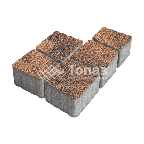 Тротуарная плитка Антик, сомон с мраморной крошкой, 4 см