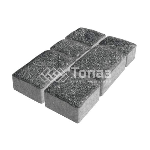 Тротуарная плитка Старый город, аляска черная на камне, 6 см