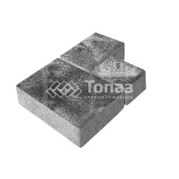 Тротуарная плитка Бергамо, черно-белая на камне, 6 см 