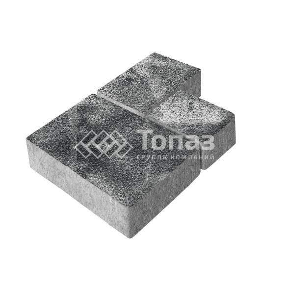 Тротуарная плитка Бергамо, черно-белая на камне, 6 см 