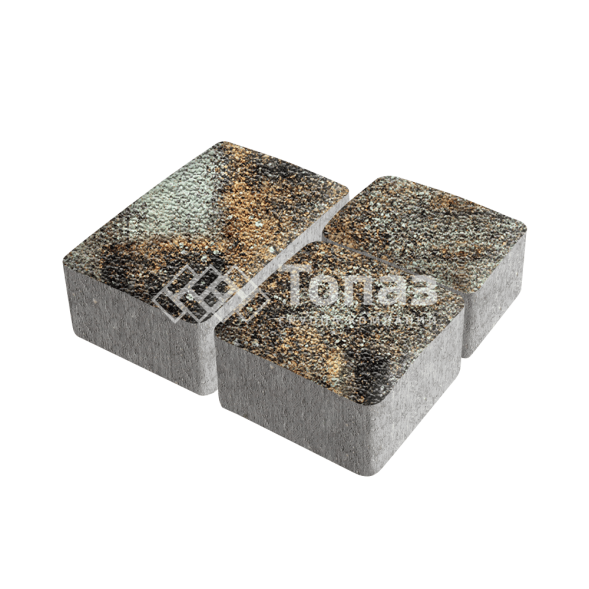 Тротуарная плитка Старый город, агат кофейный с мраморной крошкой, 6 см   