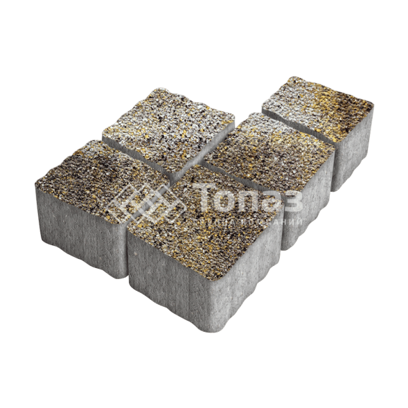 Тротуарная плитка Антик, агат желтый с гранитной крошкой, 4 см