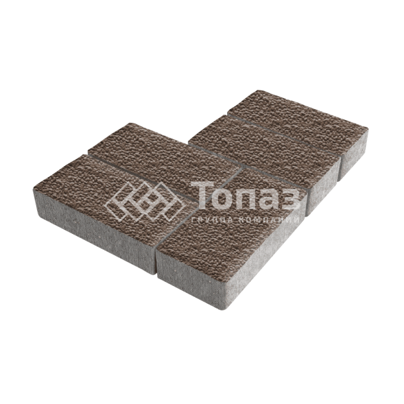 Тротуарная плитка 200х100х40, коричневая с мраморной крошкой