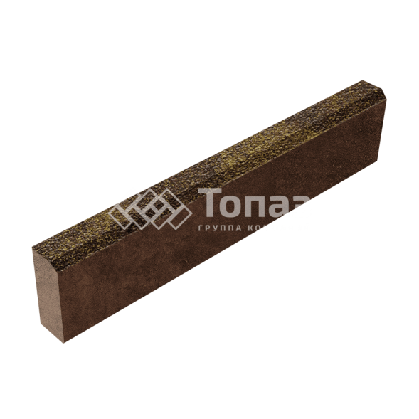 Камень бортовой БР 100.20.8, осень на камне, коричневое основание