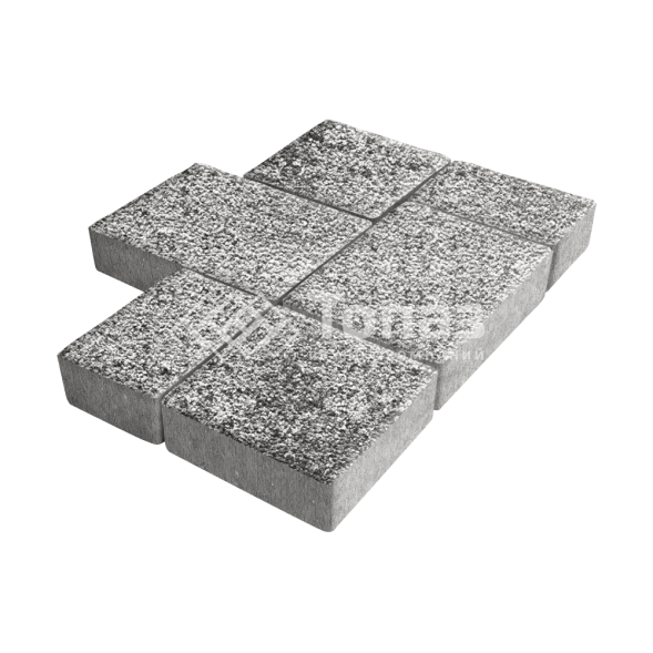 Тротуарная плитка Новый город, аляска белая с мраморной крошкой, 4 см