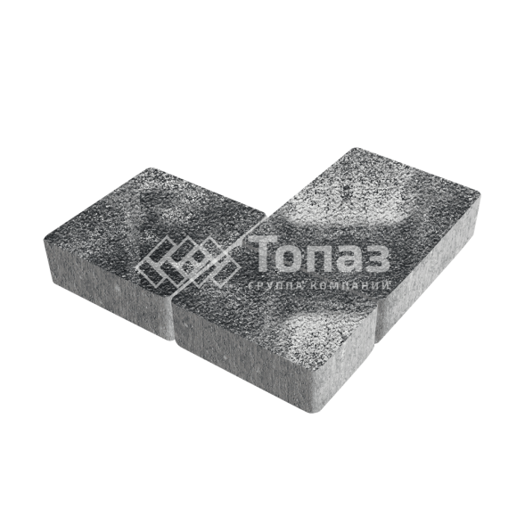 Тротуарная плитка Новый город, черно-белая на камне, 4 см 