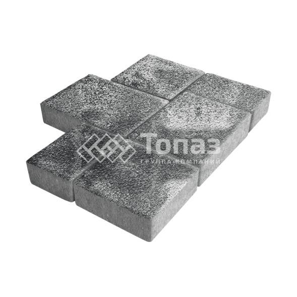 Тротуарная плитка Новый город, черно-белая на камне, 4 см 