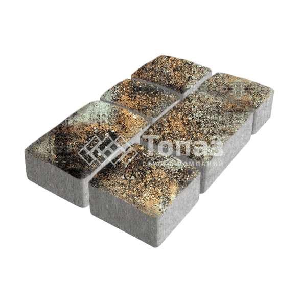 Тротуарная плитка Старый город, агат кофейный, 6 см   