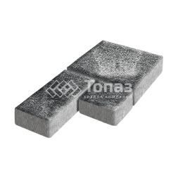 Тротуарная плитка Рубико, черно-белая с гранитной крошкой, 6 см 