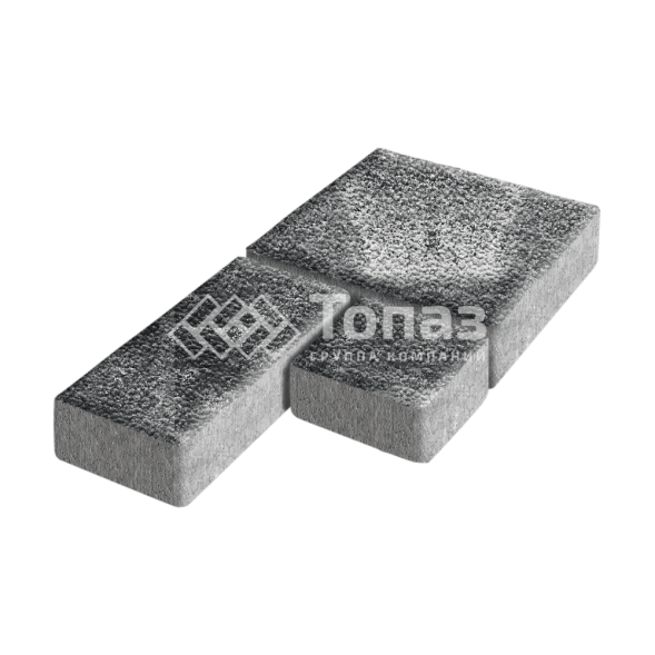 Тротуарная плитка Рубико, черно-белая с гранитной крошкой, 6 см 