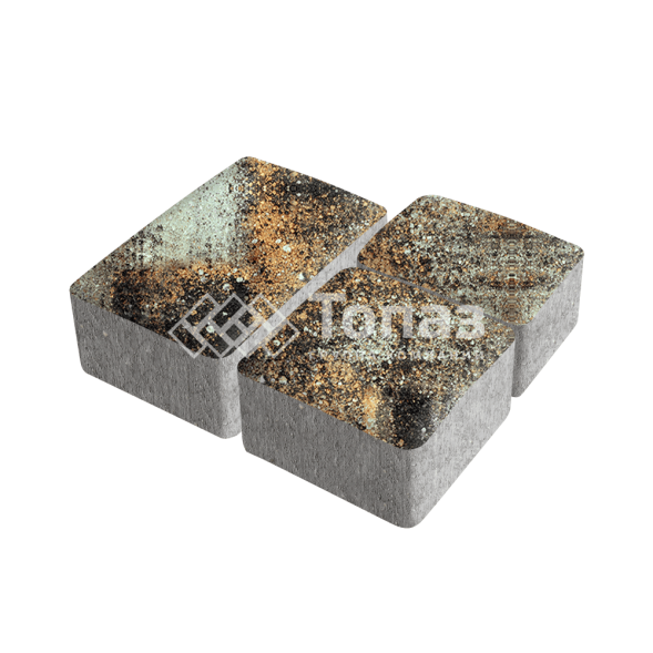 Тротуарная плитка Старый город, агат кофейный, 4 см   