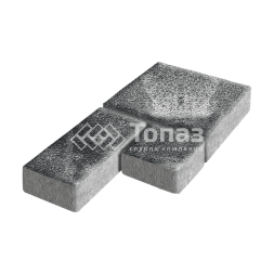 Тротуарная плитка Рубико, черно-белая на камне, 4 см 