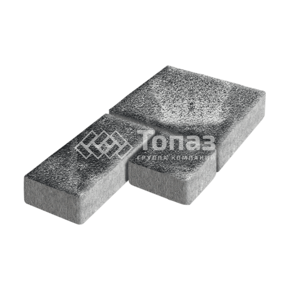 Тротуарная плитка Рубико, черно-белая на камне, 4 см 