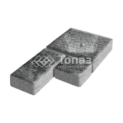 Тротуарная плитка Рубико, черно-белая с мраморной крошкой, 6 см 