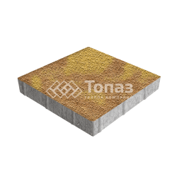 Тротуарная плитка Квадрат 500х500х70, шафран с гранитной крошкой  