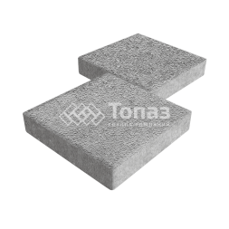 Тротуарная плитка Квадрат 500х500х70, серо-белая на камне
