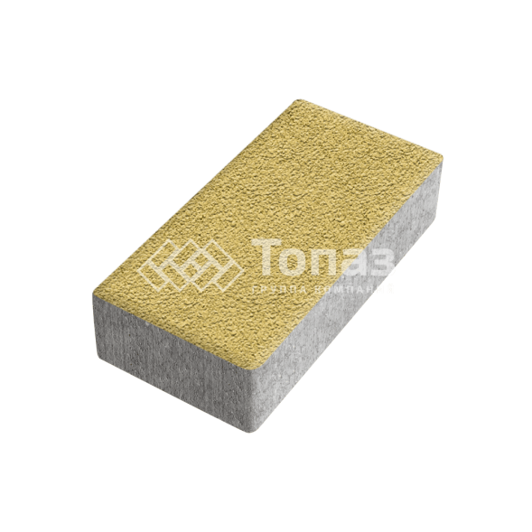 Тротуарная плитка 200х100х60, желтая на камне