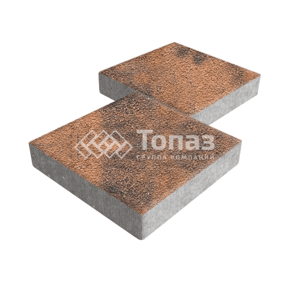 Тротуарная плитка Квадрат 500х500х70, сомон на камне