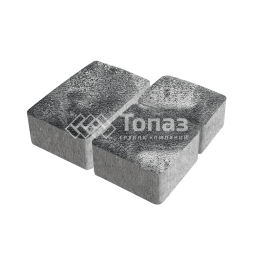 Тротуарная плитка Старый город, черно-белая на камне, 6 см 