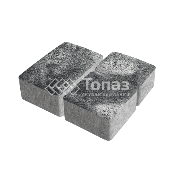 Тротуарная плитка Старый город, черно-белая на камне, 6 см 