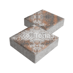 Тротуарная плитка Квадрат 200х200х60, агат оранжевый на камне