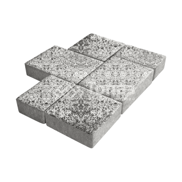 Тротуарная плитка Новый город, аляска белая, 6 см