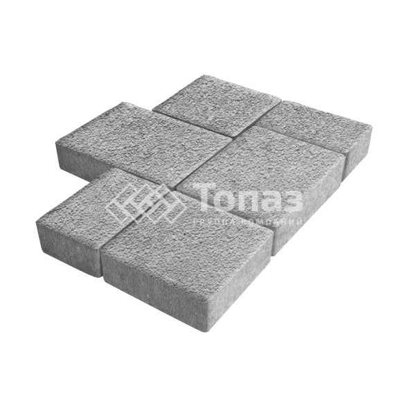 Тротуарная плитка Новый город, серо-белая на камне, 8 см