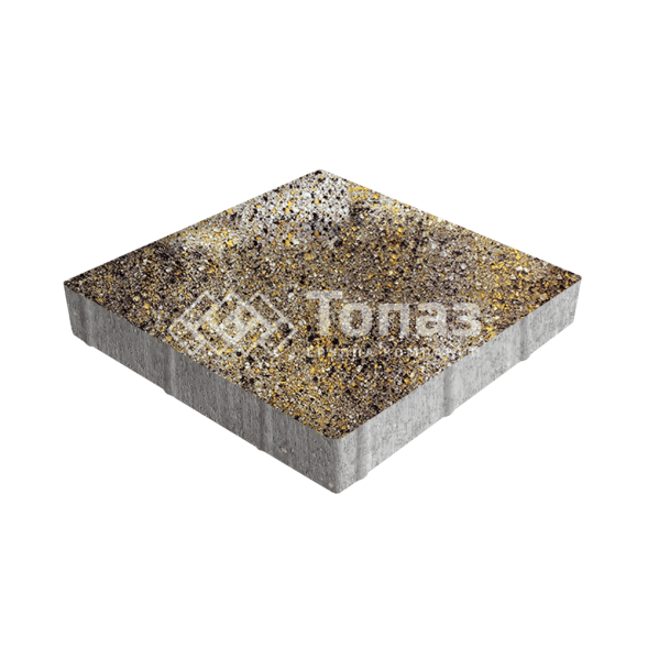 Тротуарная плитка Квадрат 500х500х70, агат желтый