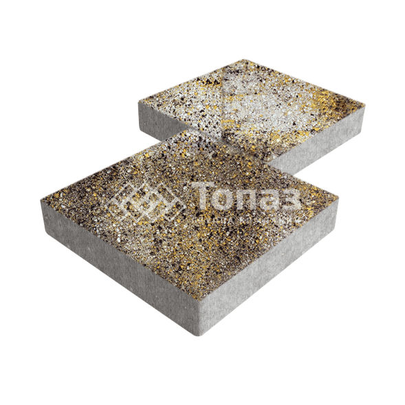 Тротуарная плитка Квадрат 500х500х70, агат желтый