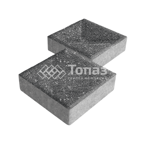 Тротуарная плитка Квадрат 200х200х60, аляска черная на камне