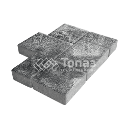 Тротуарная плитка Новый город, черно-белая с гранитной крошкой, 6 см 