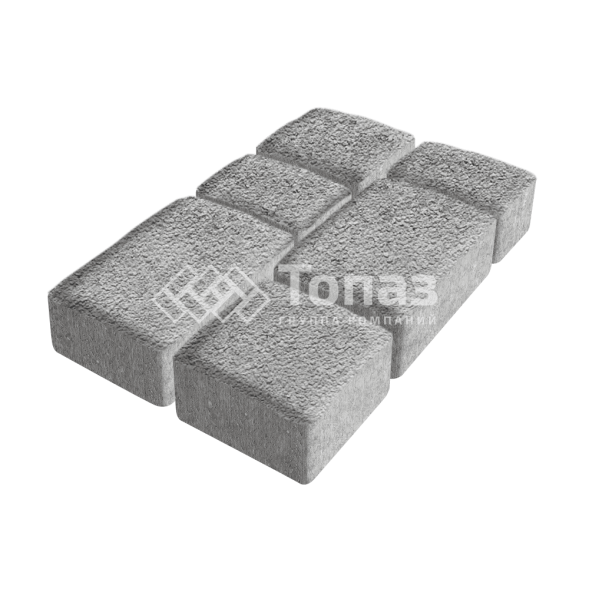 Тротуарная плитка Старый город, серо-белая на камне, 4 см